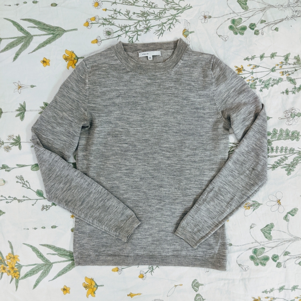 Vince Marled Grey Sweater XS in Merino Wool